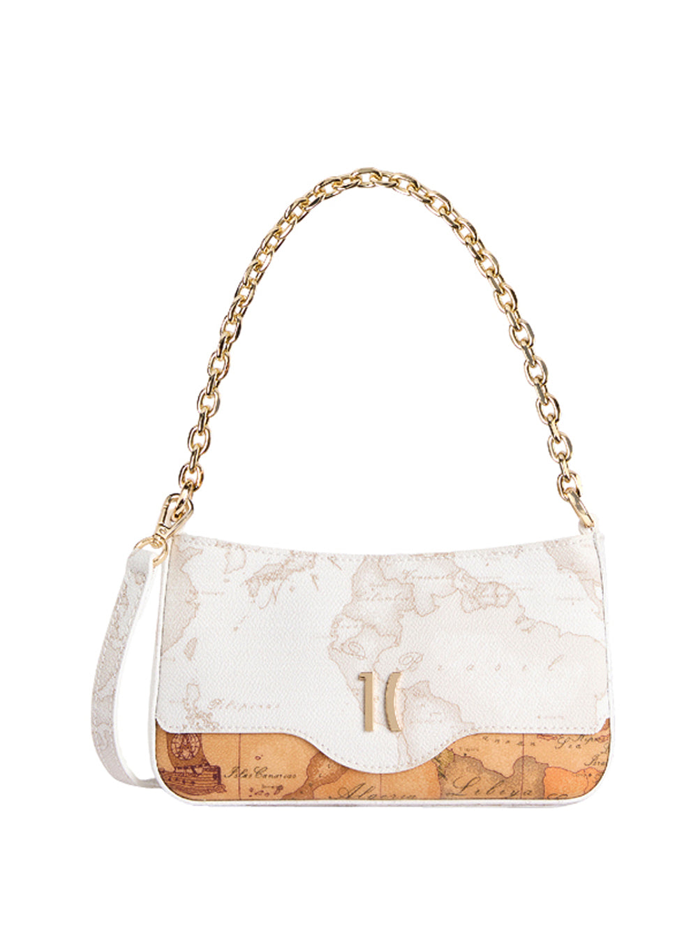 PRIMA CLASSE FLASH Pochette Prima Classe White Geo Mix Con Catena - Bianca