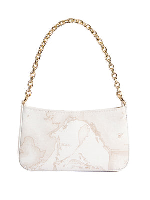 PRIMA CLASSE FLASH Pochette Prima Classe White Geo Mix Con Catena - Bianca