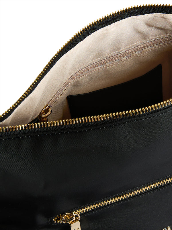 PRIMA CLASSE NYLON Tracolla Prima Classe Breeze Nylon A Mezzaluna Grande - Nero
