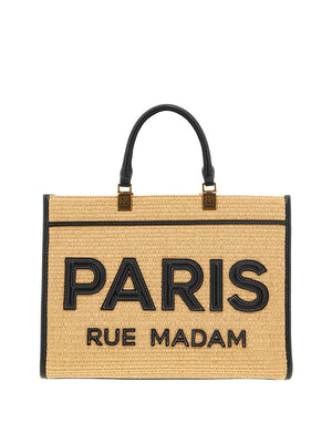 RUE MADAM Borsa A Mano Rue Madam Iconique Straw - Nero