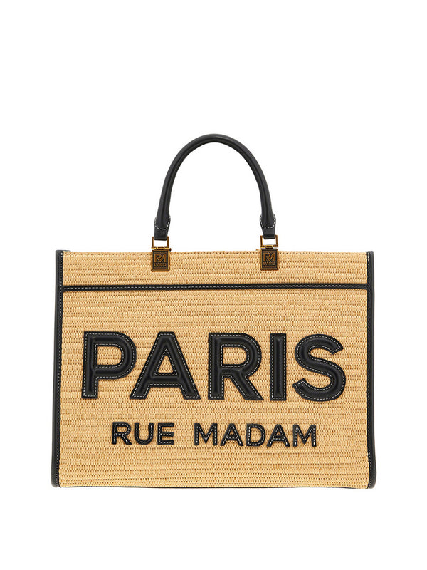 RUE MADAM Borsa A Mano Rue Madam Iconique Straw - Nero