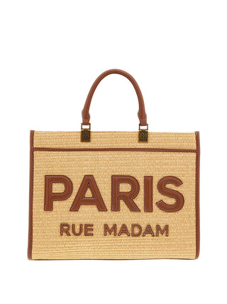 RUE MADAM Borsa A Mano Rue Madam Iconique Straw - Marrone