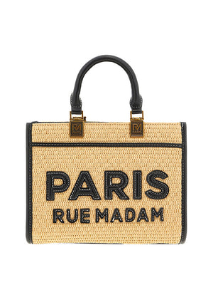 RUE MADAM Borsa A Mano Rue Madam Mini Iconique Straw - Nero