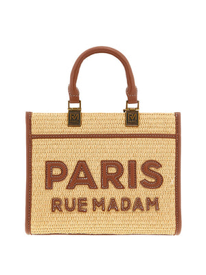 RUE MADAM Borsa A Mano Rue Madam Iconique Mini Straw - Marrone