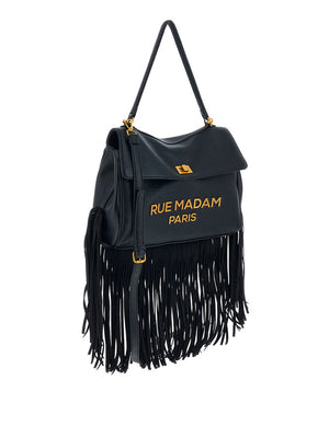 RUE MADAM Borsa A Spalla Rue Madame Les Jours Xl Fringes - Nero