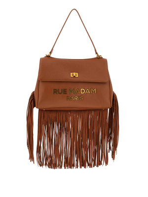 RUE MADAM Borsa A Spalla Rue Madam Les Jours Xl Fringes - Cognac