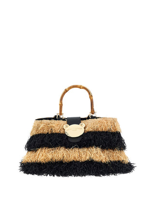RUE MADAM Borsa A Mano Rue Madam Riad Fringes Basket - Nero