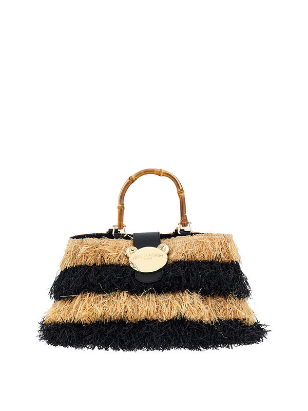 RUE MADAM Borsa A Mano Rue Madam Riad Fringes Basket - Nero