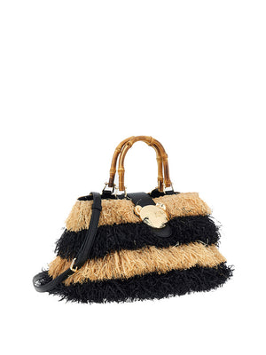 RUE MADAM Borsa A Mano Rue Madam Riad Fringes Basket - Nero