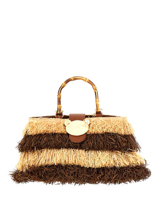 RUE MADAM Borsa A Mano Rue Madam Riad Fringes Basket - Naturale