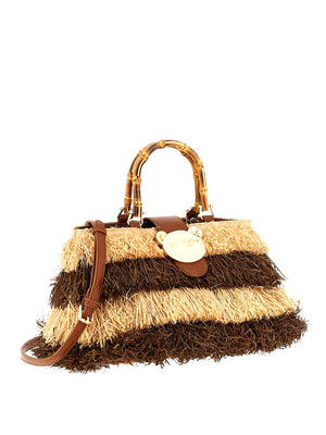 RUE MADAM Borsa A Mano Rue Madam Riad Fringes Basket - Naturale