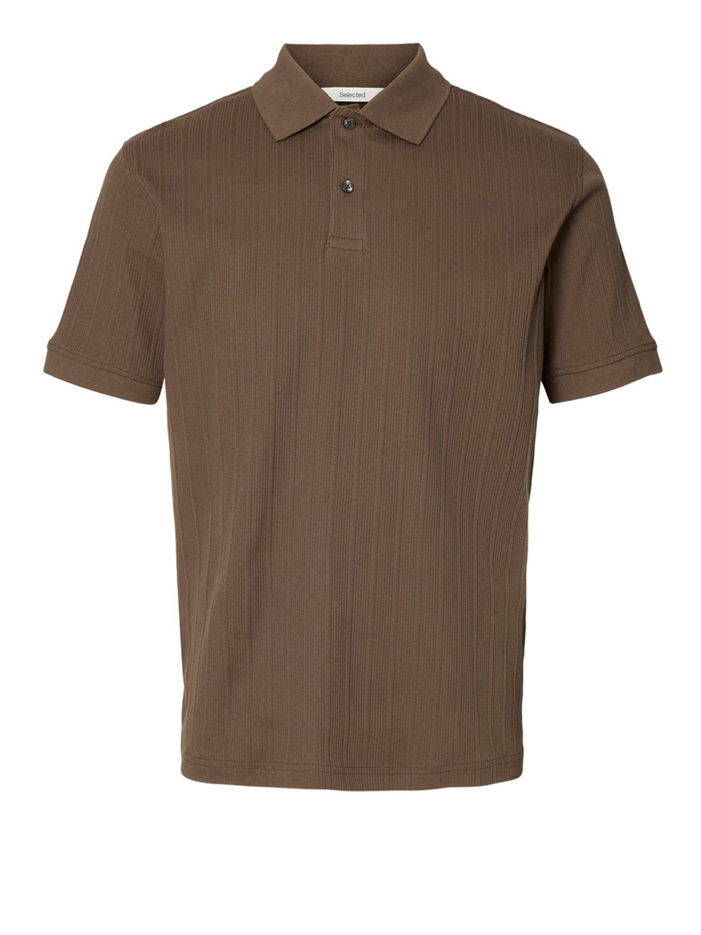 SELECTED Polo Slhcole Rib Selected - Cioccolato