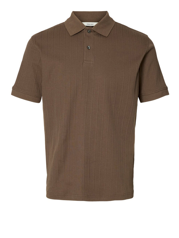 SELECTED Polo Slhcole Rib Selected - Cioccolato