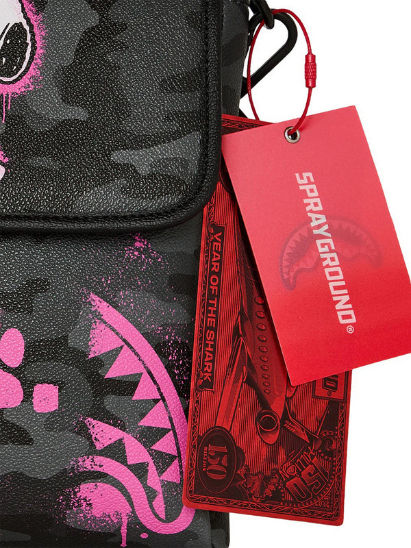 Sprayground Borsa A Tracolla Sprayground Snoopy Pink Stencil - Nero/Rosa