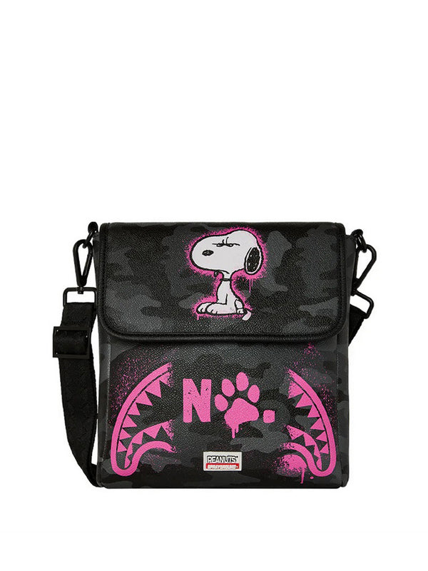Sprayground Borsa A Tracolla Sprayground Snoopy Pink Stencil - Nero/Rosa
