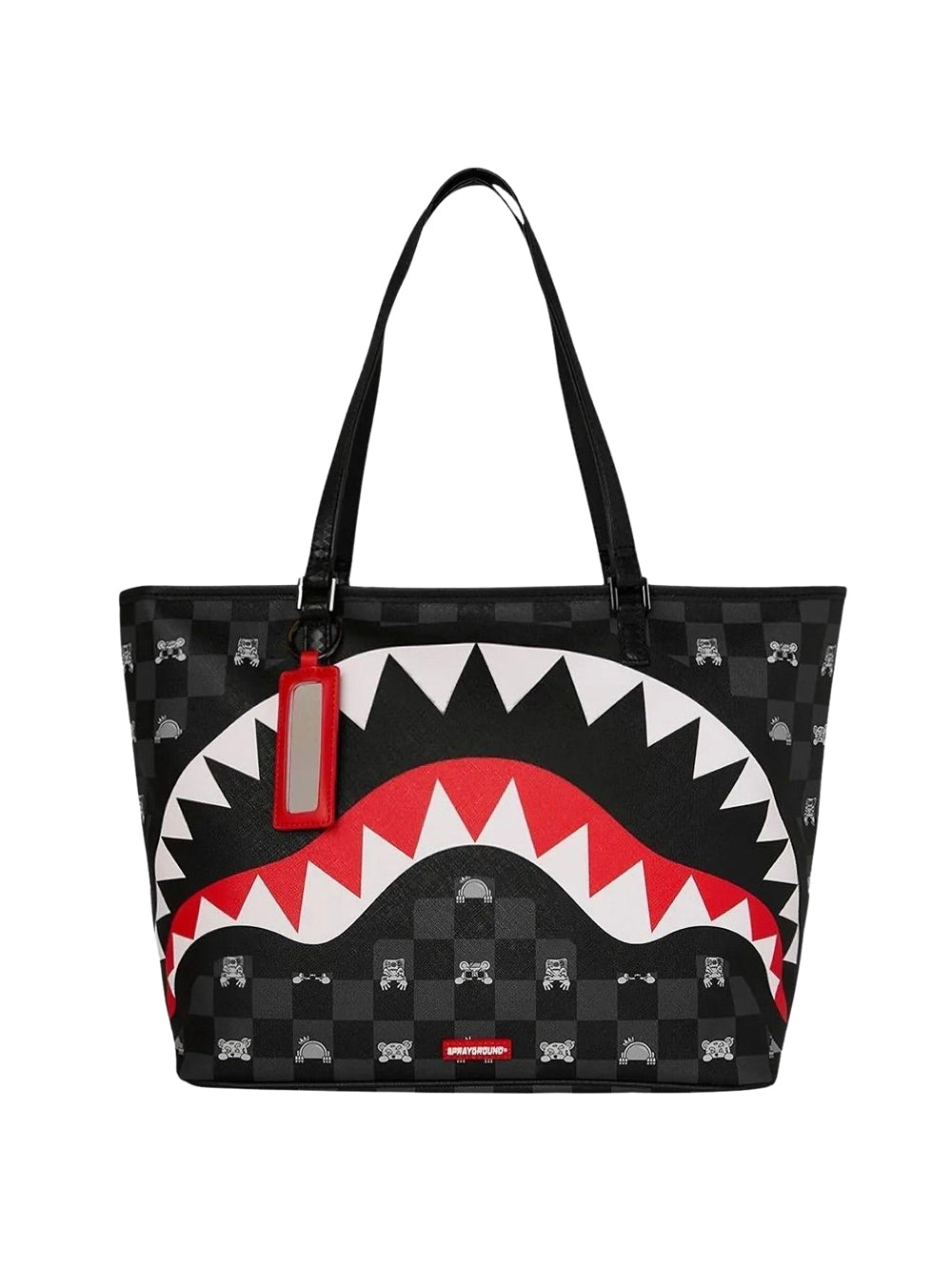SPRAYGROUND Borsa A Mano Sprayground Peeking Character Check Tote - Grigio
