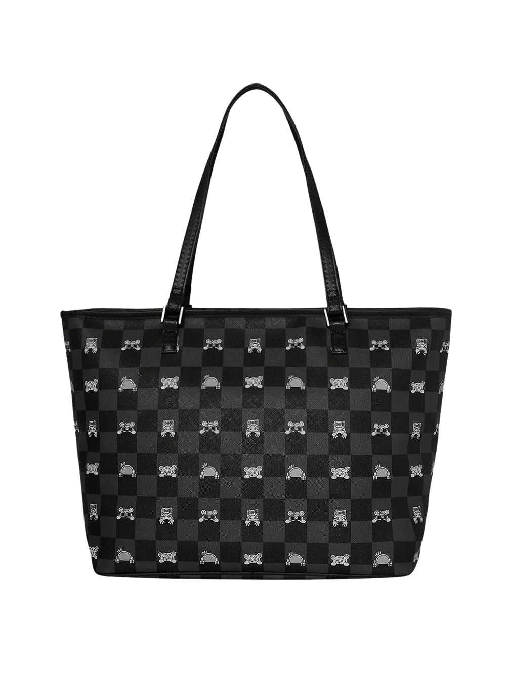 SPRAYGROUND Borsa A Mano Sprayground Peeking Character Check Tote - Grigio