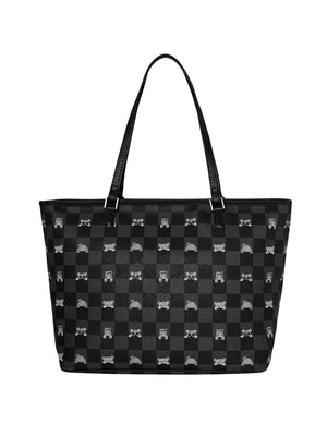 SPRAYGROUND Borsa A Mano Sprayground Peeking Character Check Tote - Grigio