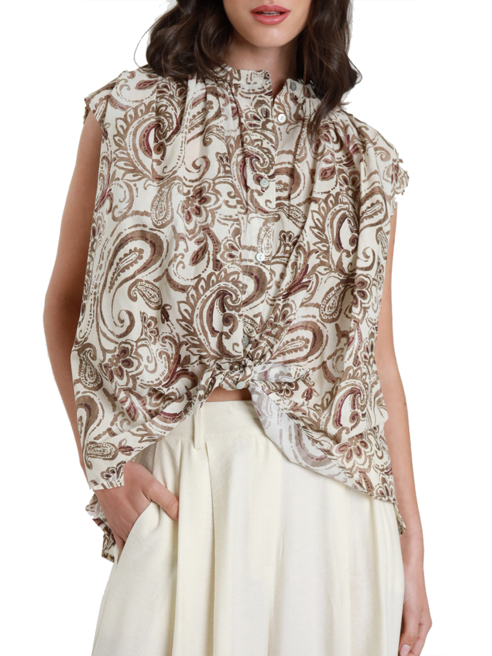 SUSY MIX Camicia Casual Fantasia Passamaneria Susy Mix - Tabacco