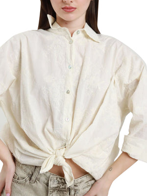 SUSY MIX Camicia Casual Ricamo Susy Mix - Burro