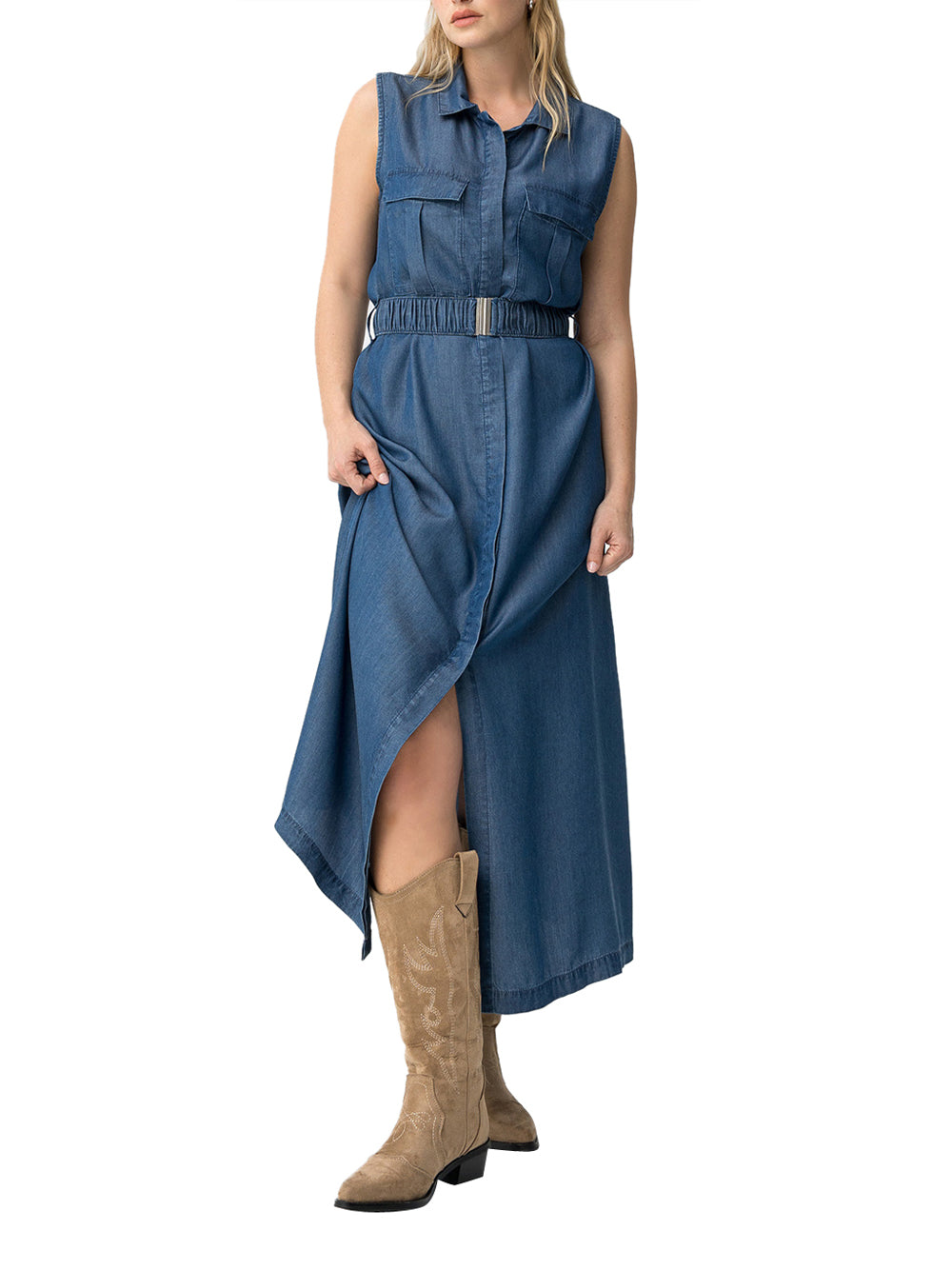 TIFFOSI Abito Midi Tiffosi Lichiony - Denim