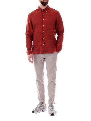 Timberland Camicia Timberland In Lino Mill Brook - Rosso