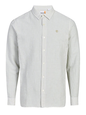 TIMBERLAND Camicia Timberland Mill Brook Linen Striped Regular - Bianco Verde