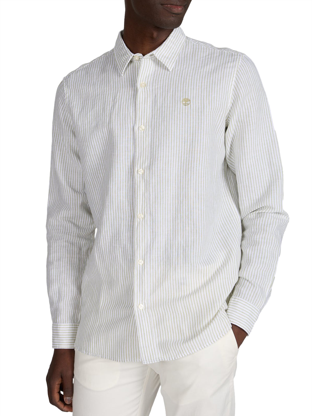 TIMBERLAND Camicia Timberland Mill Brook Linen Striped Regular - Bianco Verde