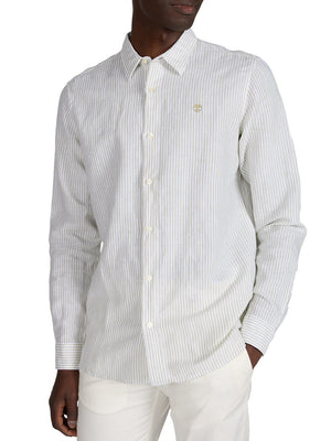 TIMBERLAND Camicia Timberland Mill Brook Linen Striped Regular - Bianco Verde