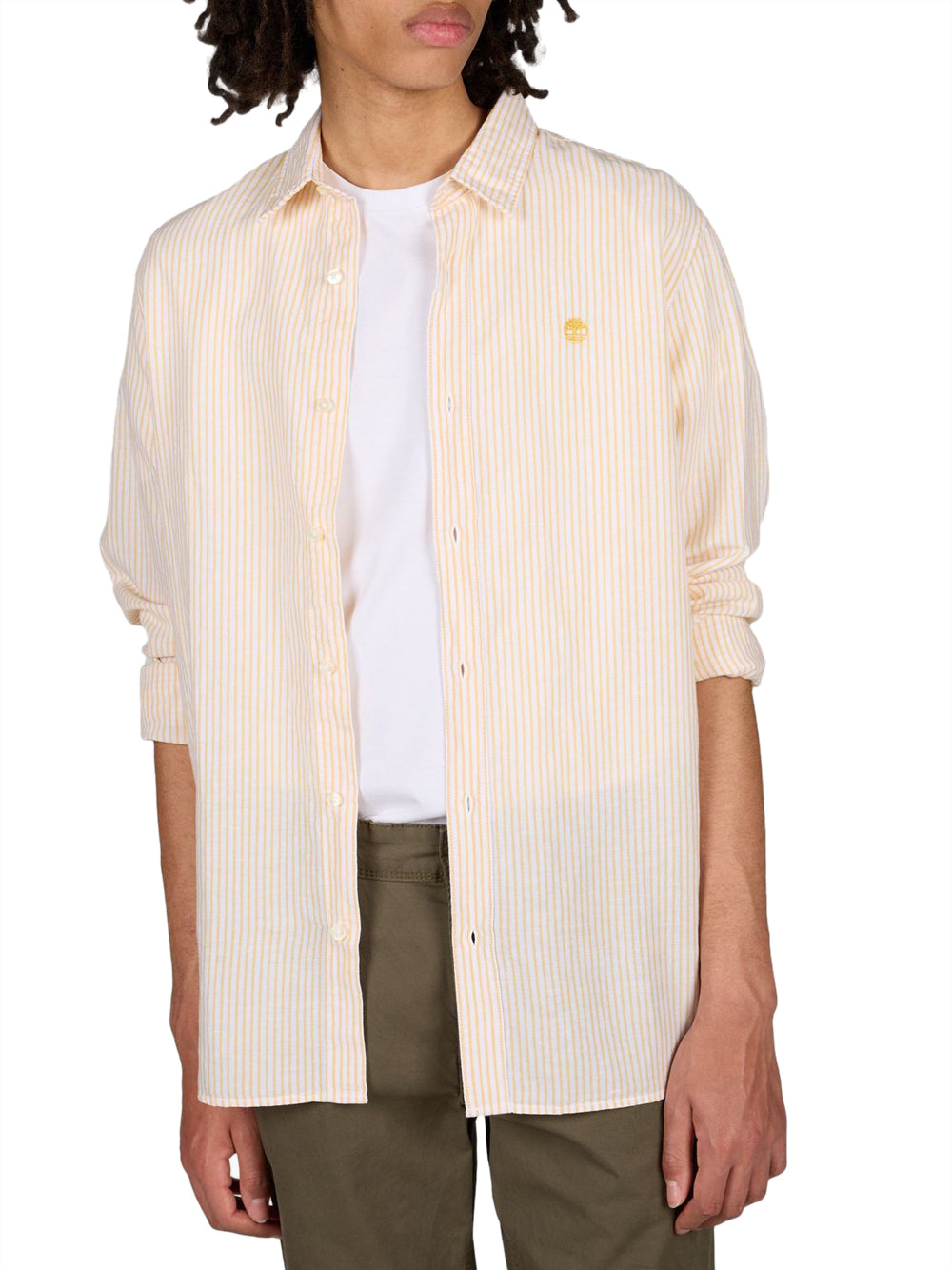 TIMBERLAND Camicia Timberland Mill Brook Linen Striped Regular - Bianco Giallo