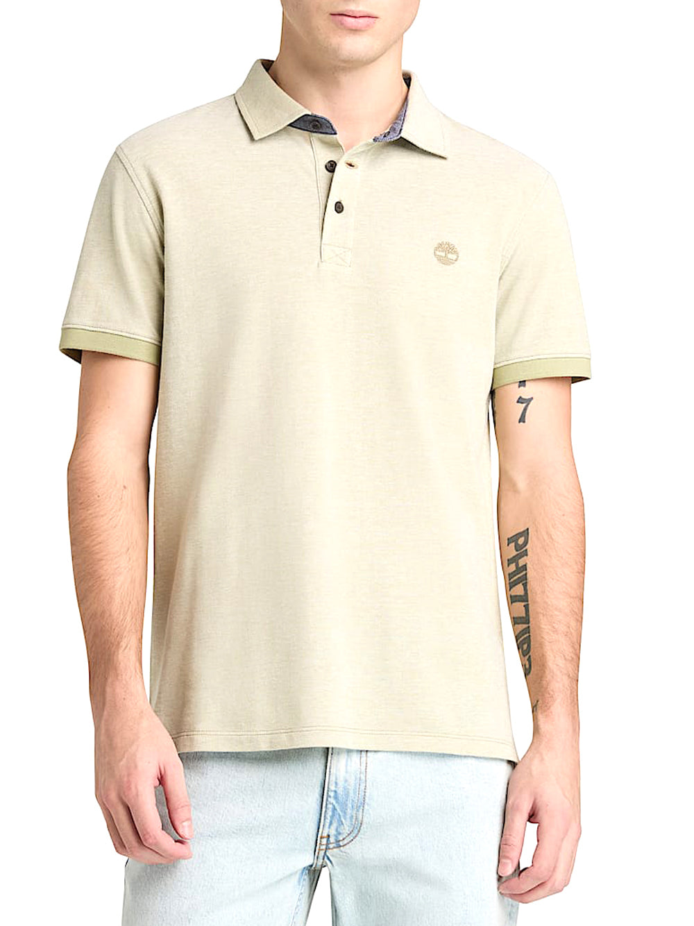 TIMBERLAND Timberland Polo Oxford a Maniche Corte Baboosic Brook da Uomo in Beige