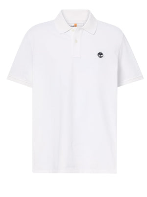 TIMBERLAND Polo Timberland in Piqué a Maniche Corte Millers River da Uomo in Bianco