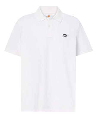 TIMBERLAND Polo Timberland in Piqué a Maniche Corte Millers River da Uomo in Bianco
