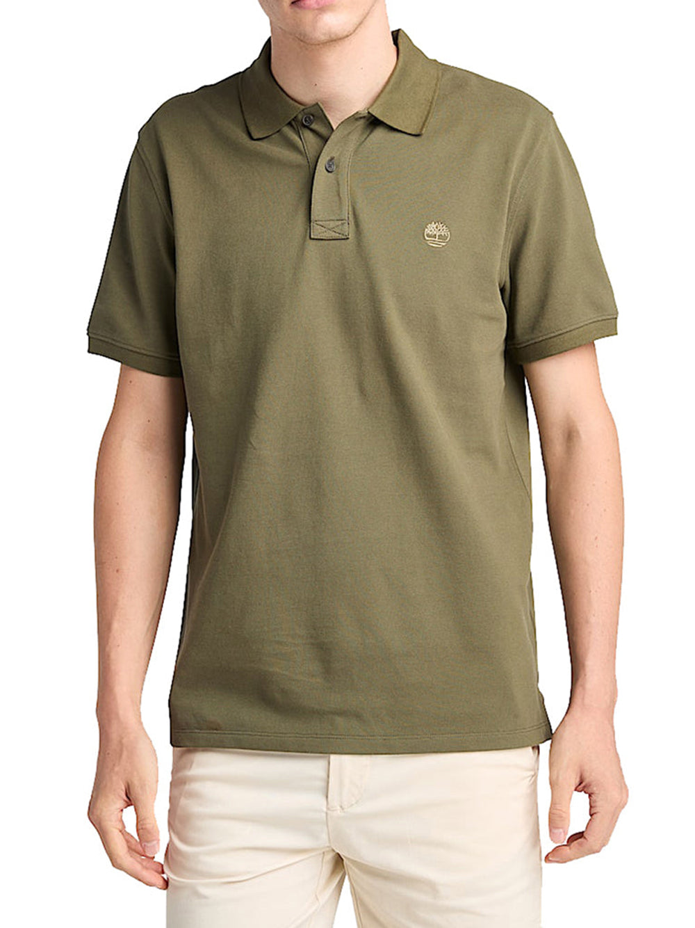 TIMBERLAND Timberland Polo in Piqué a Maniche Corte Millers River da Uomo in Verde