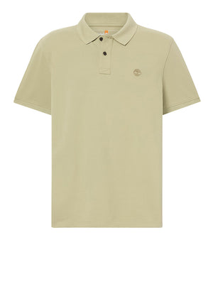 TIMBERLAND Polo Timberland in Piqué a Maniche Corte Millers River da Uomo in verde