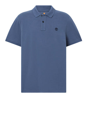 TIMBERLAND Polo Timberland in Piqué a Maniche Corte Millers River da Uomo in blu scuro