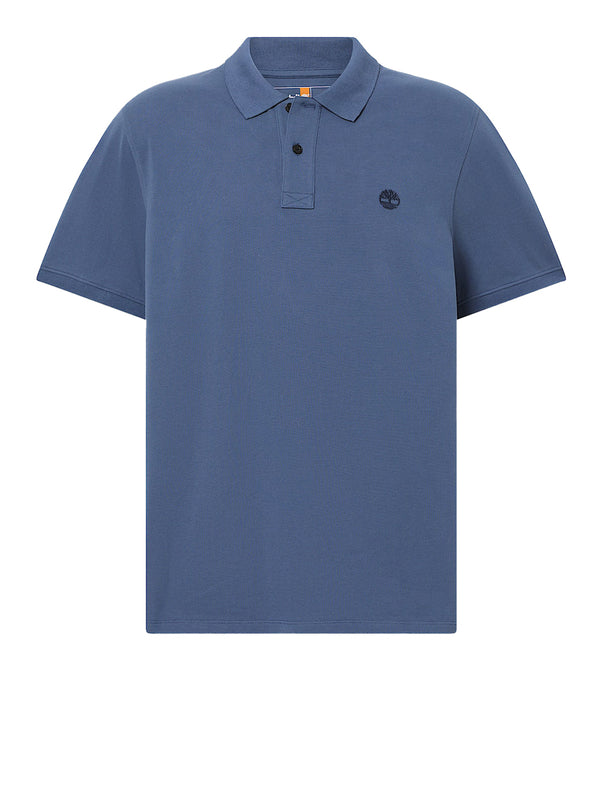 TIMBERLAND Polo Timberland in Piqué a Maniche Corte Millers River da Uomo in blu scuro