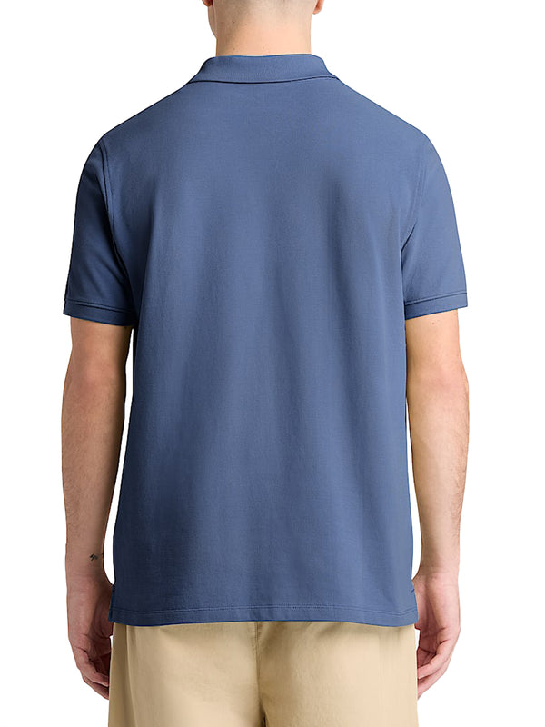 TIMBERLAND Polo Timberland in Piqué a Maniche Corte Millers River da Uomo in blu scuro