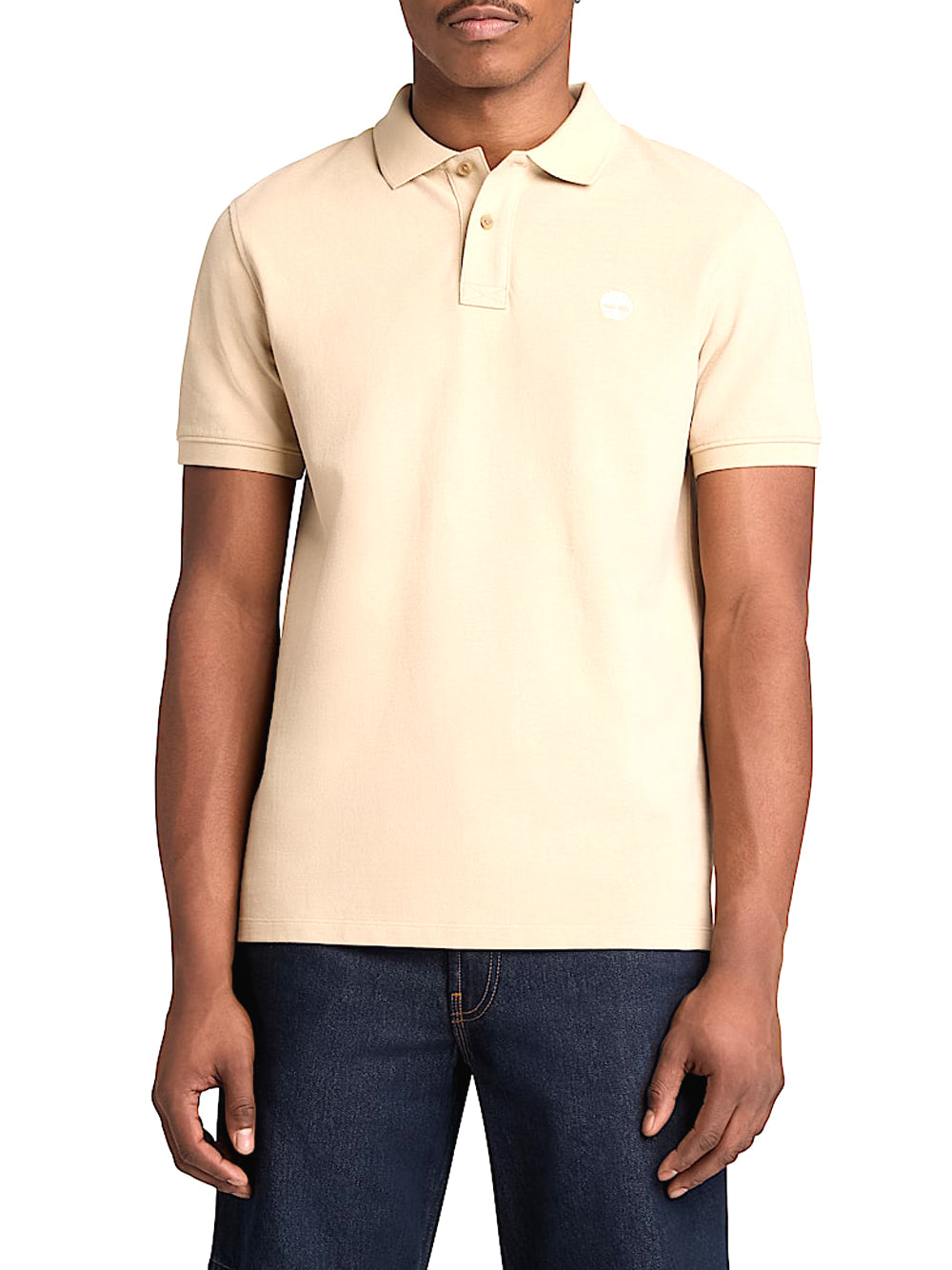 TIMBERLAND Polo Timberland in Piqué a Maniche Corte Millers River da Uomo in beige