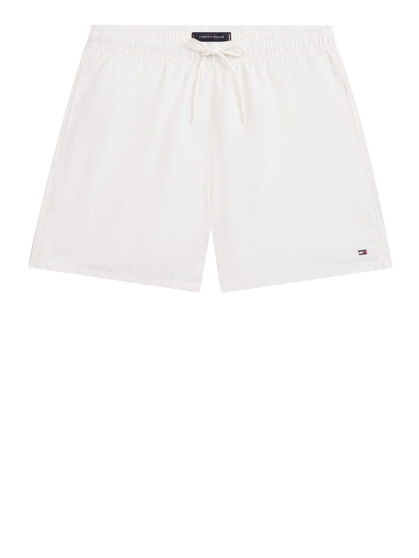TOMMY BEACHWEAR Costume Tommy Beachwear Media Lunghezza Con Ricamo - Bianco