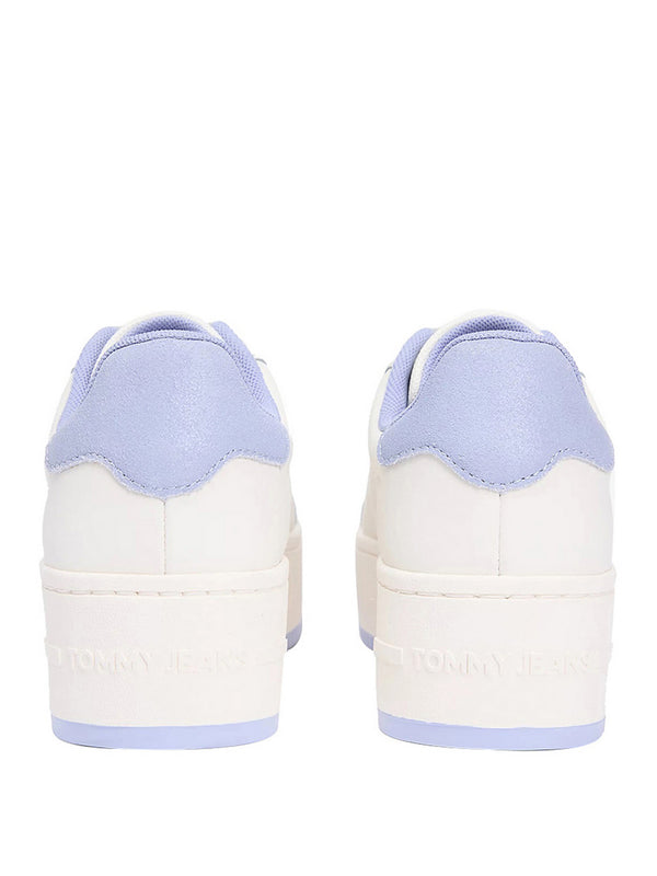 Tommy Hilfiger Sneakers Tommy Hilfiger Essential In Pelle Con Logo - Avorio/Lilla