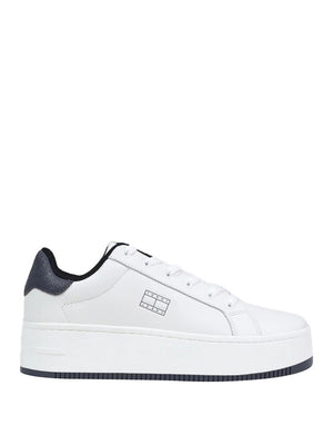 Tommy Hilfiger Sneakers Tommy Hilfiger Essential In Pelle Con Logo - Bianco/Nero