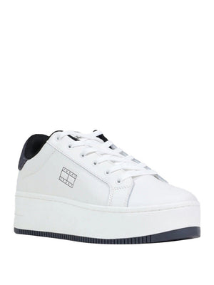 Tommy Hilfiger Sneakers Tommy Hilfiger Essential In Pelle Con Logo - Bianco/Nero
