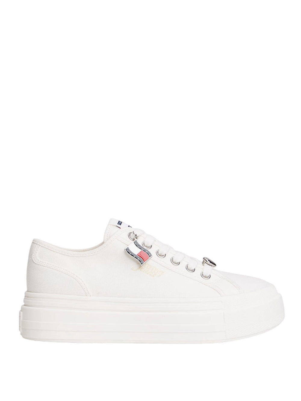 TOMMY HILFIGER 2USCITA Tommy Hilfiger Sneakers InTela Con Suola Alta E Charm Ecru