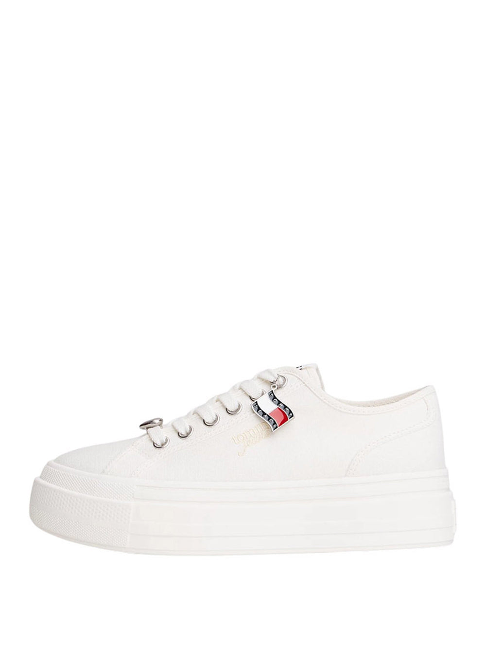TOMMY HILFIGER 2USCITA Tommy Hilfiger Sneakers InTela Con Suola Alta E Charm Ecru