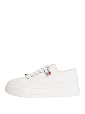 TOMMY HILFIGER 2USCITA Tommy Hilfiger Sneakers InTela Con Suola Alta E Charm Ecru