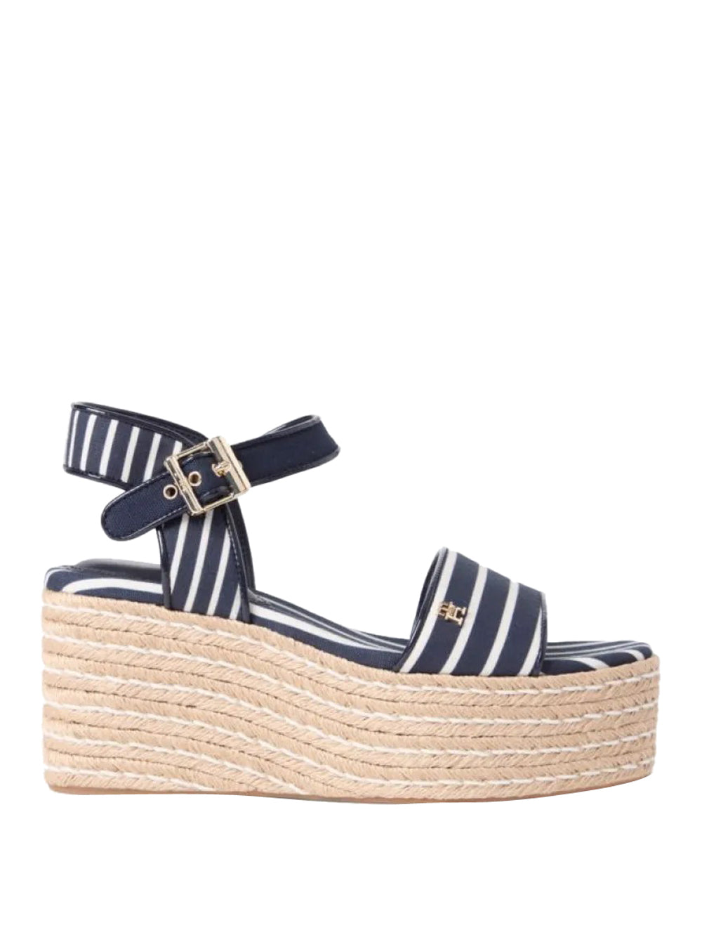 TOMMY HILFIGER 2USCITA Tommy Hilfiger Sandalo Breton Stripe Platform Wedge Espadrilles Navy