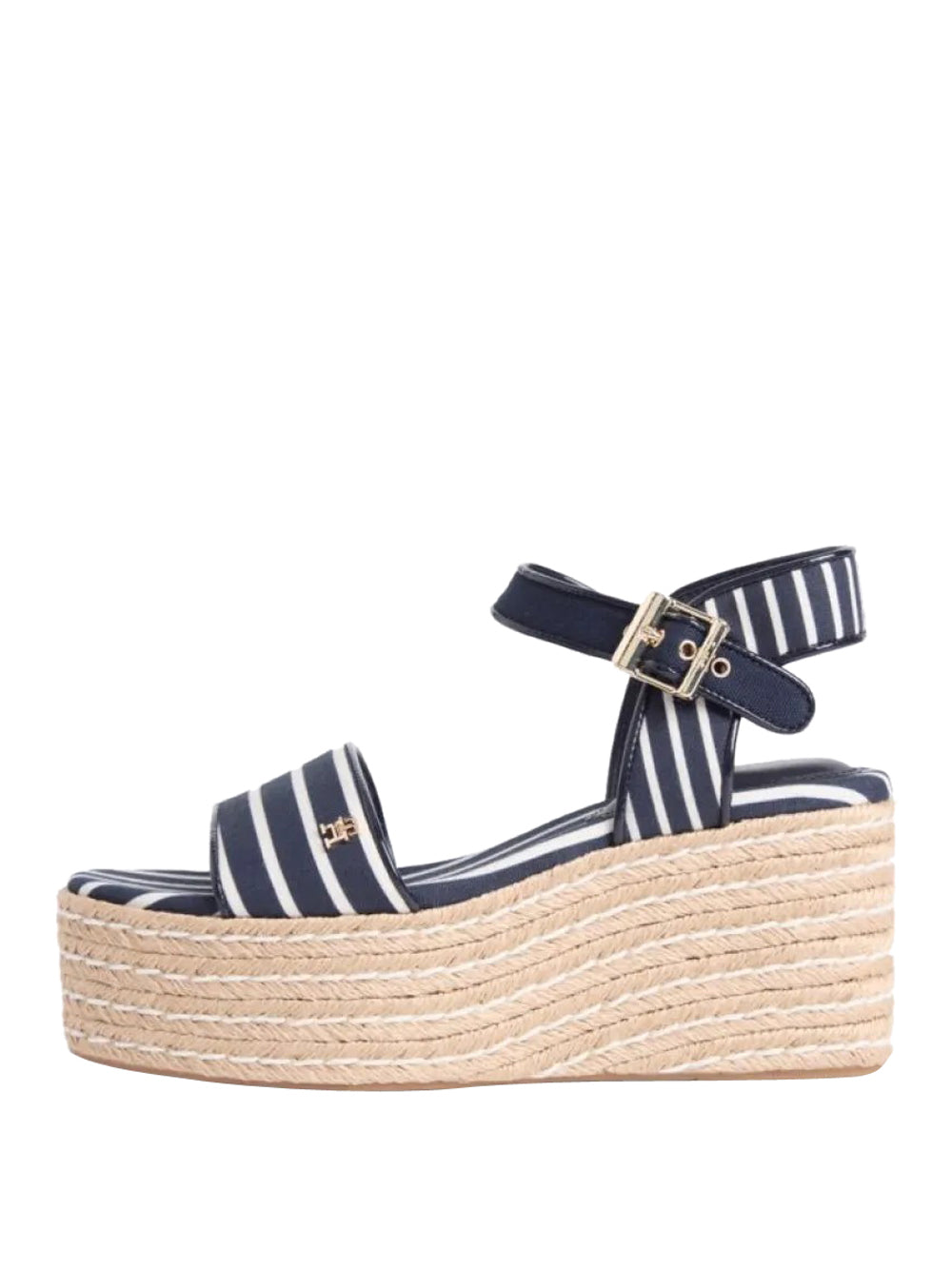 TOMMY HILFIGER 2USCITA Tommy Hilfiger Sandalo Breton Stripe Platform Wedge Espadrilles Navy