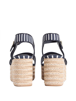 TOMMY HILFIGER 2USCITA Tommy Hilfiger Sandalo Breton Stripe Platform Wedge Espadrilles Navy