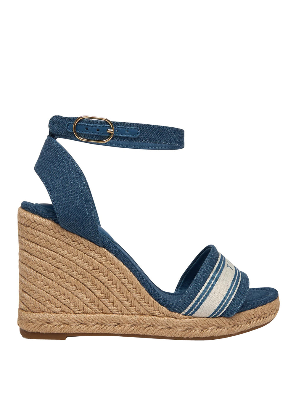 TOMMY HILFIGER 2USCITA Tommy Hilfiger Sandalo Espadrillas High Wedge Espad Webbing Denim